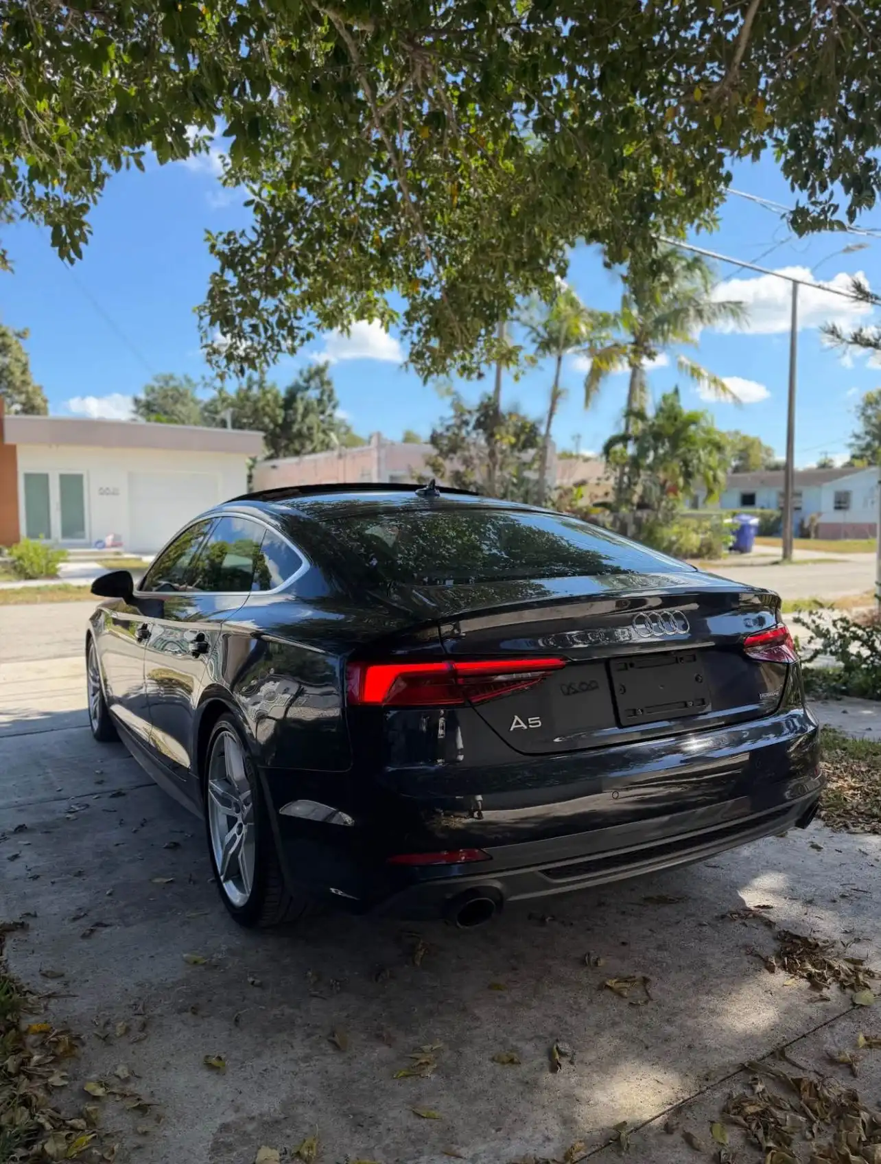 Reliable and affordable car services in Miami – professional auto maintenance and protection. A black Audi A6 with a clean, premium appearance and a spacious trunk.
